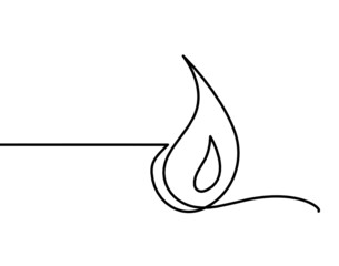 Abstract drop as line drawing on white background. Vector