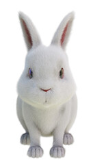 3D White bunny