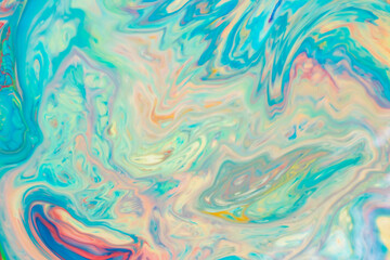 Fototapeta na wymiar Abstract multicolored liquid background. Abstract ink design template mixed texture background. Psychedelic multicolored pattern. Fluid art