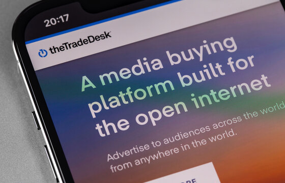 TheTradeDesk website logo on screen smartphone iPhone closeup. Trade Desk Inc is a global technology company. Moscow, Russia - September 10, 2021