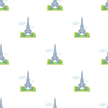 Eiffel tower pattern seamless background texture repeat wallpaper geometric vector