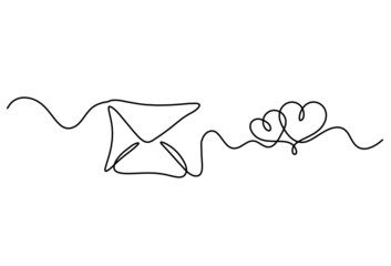 Abstract paper envelope as line drawing on white background. Vector