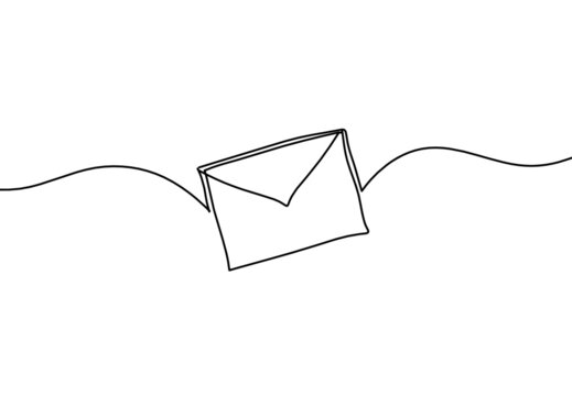 Abstract paper envelope as line drawing on white background. Vector