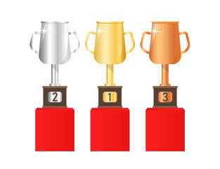 Vector gold, silver and bronze goblet