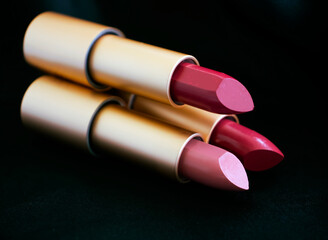 lipstick on a silk background elegance