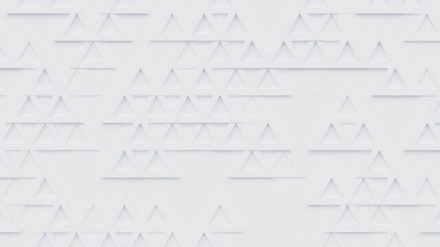 Triangular moving geometric pattern, triangle polygon shapes seamless looping 3d animation, arrow concept abstract background, trendy simple motion design