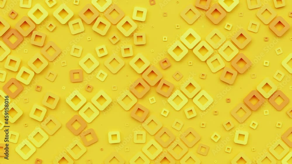 Poster geometric pattern with square shapes, seamless looping abstract animated background, moving cubes bl
