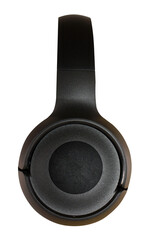 Stereophonic earphones  — two phones with ogolovy, intended for connection to household radio-electronic apparatam.izolirovanny on a white background.