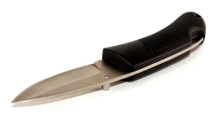 isolated on a white background. A penknife - a kind of a knife which blade cleans up in a handle.