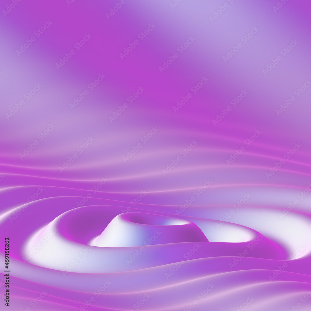 Aufkleber 3d pink soundwave: visualization of music listen and digital sound. circle waves on liquid surface. 