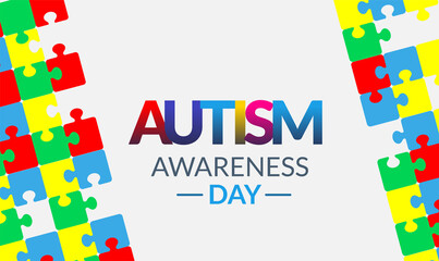 Autism awareness day. Jigsaw puzzle pattern