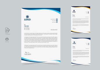 Elegant & Abstract Company Letterhead Template Design in Minimalist Style Vector File