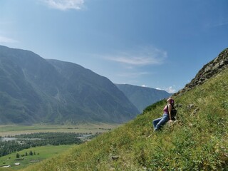 Obraz premium hiker in the mountains
