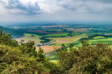 Fototapeta na wymiar A view from Sutton Bank as storm clouds approach in Yorkshire, UK in summertime