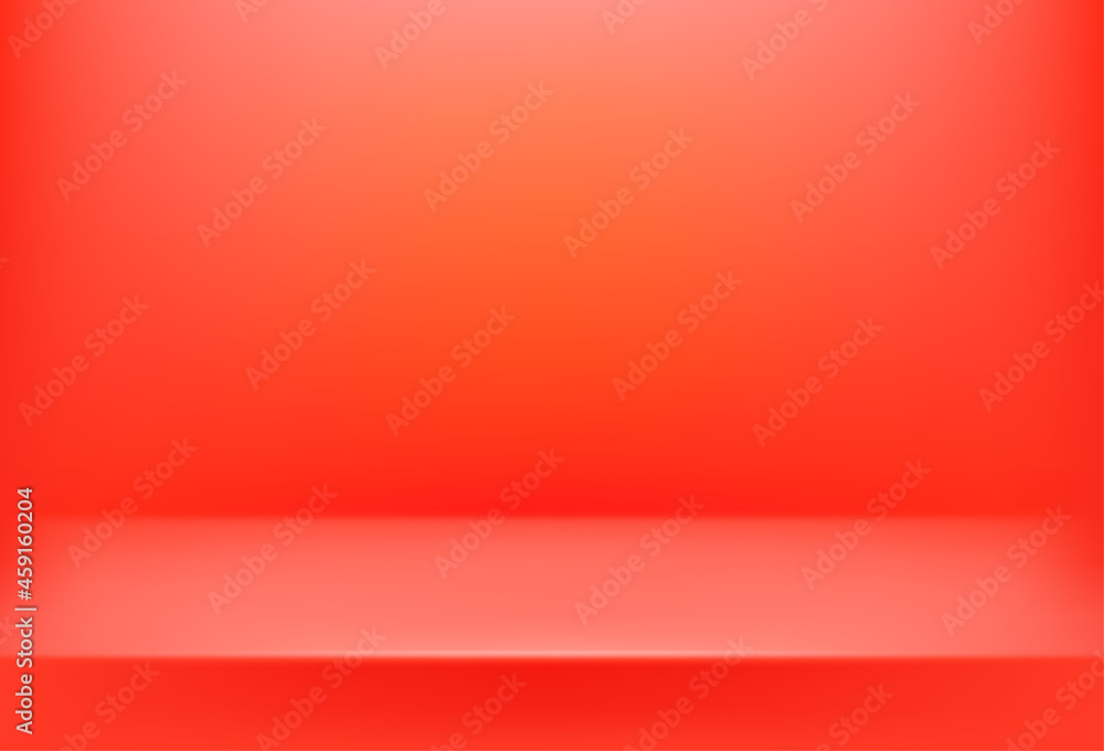 Poster Bright red empty stage. 3d style vector background