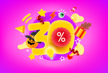 30 percent halloween discount banner
