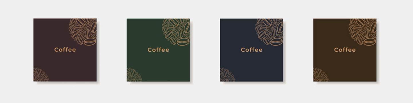 Decorative hand drawn coffee beans theme background. Vector illustration usable for poster, banner and web templates.
