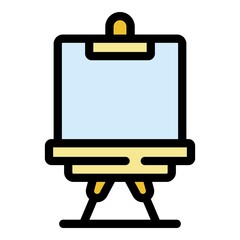 Equipment easel icon. Outline equipment easel vector icon color flat isolated