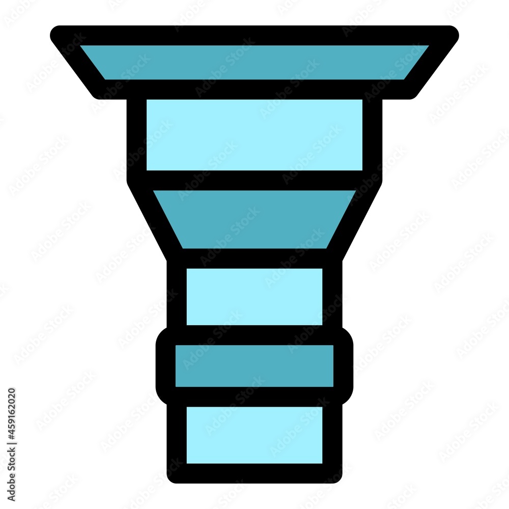 Poster drain gutter icon. outline drain gutter vector icon color flat isolated