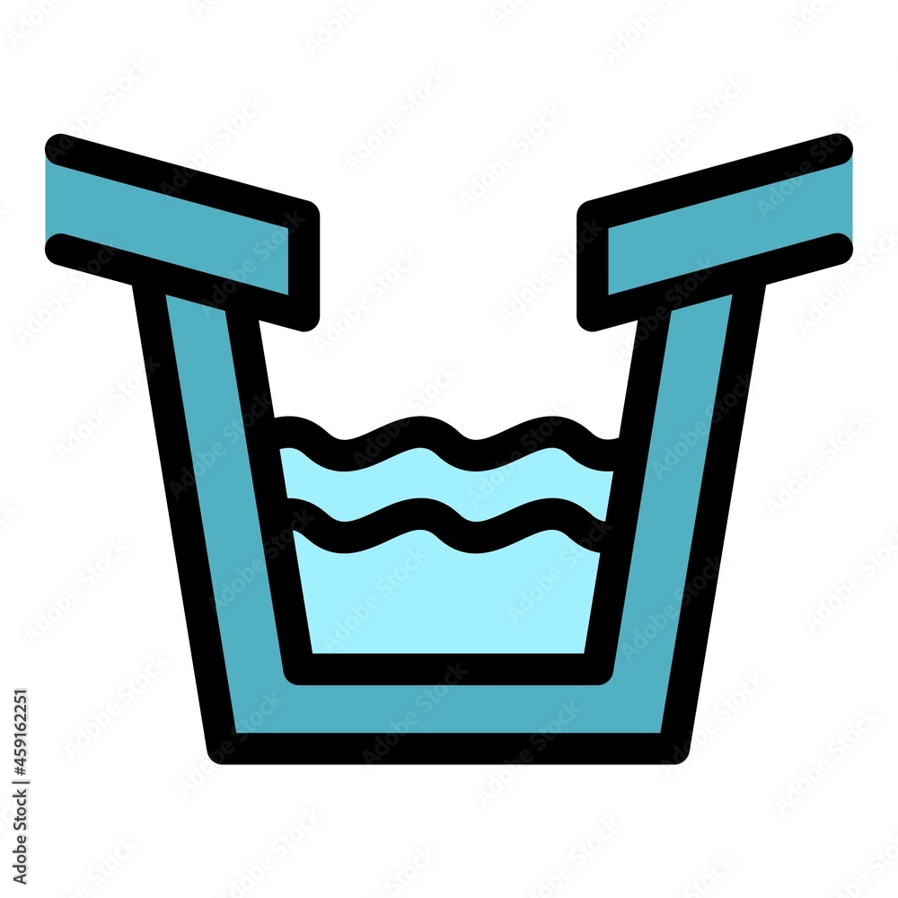 Poster trough gutter icon. outline trough gutter vector icon color flat isolated
