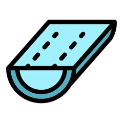 House gutter icon. Outline house gutter vector icon color flat isolated