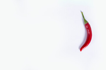 red chilli on white background