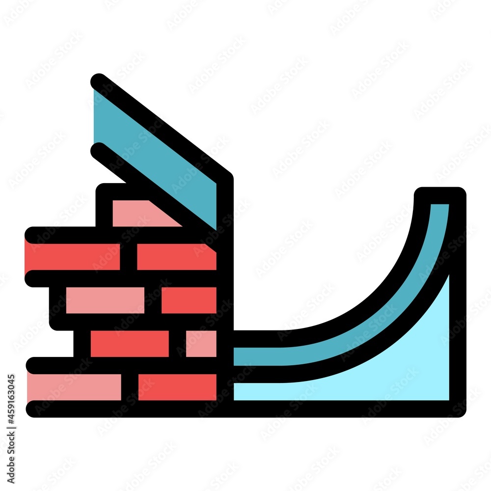 Poster pipe gutter icon. outline pipe gutter vector icon color flat isolated