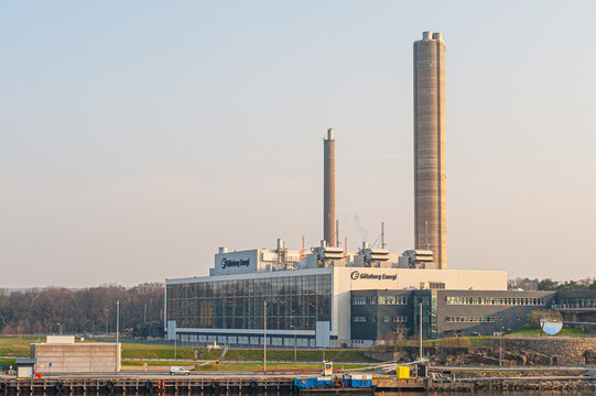 Gothenburg , Sweden - April 22 2011: Rya CHP gas plant delivers heat and power to the Gothenburg area.