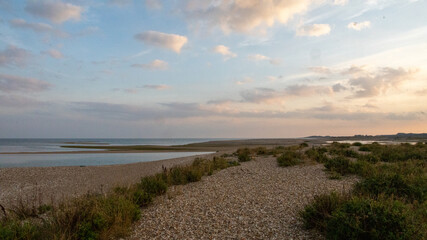 Pebble beach at Pagham West Sussex.