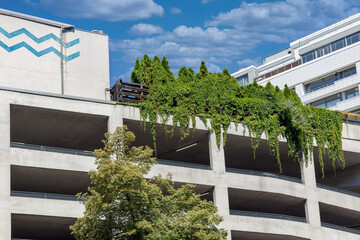 Berlin parking garage with roof garden at the highest floor