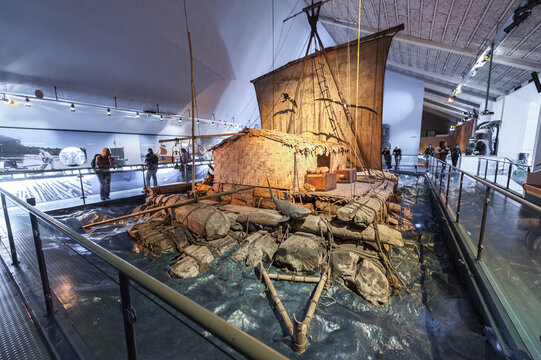 Oslo, Norway - August 10 2012: The Raft Kon Tiki On Display At The Kon Tiki-museum.