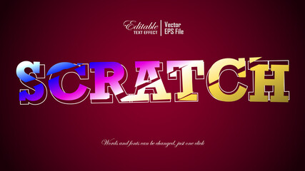 Editable text effect in scratches design style