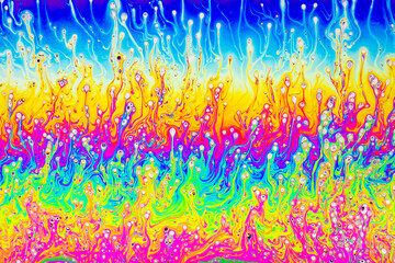 Close up on a soap bubble with abstract form and pattern for background