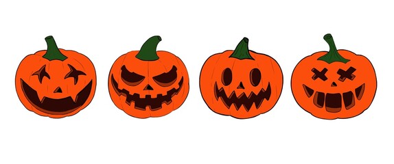 pumpkin head with halloween emoji