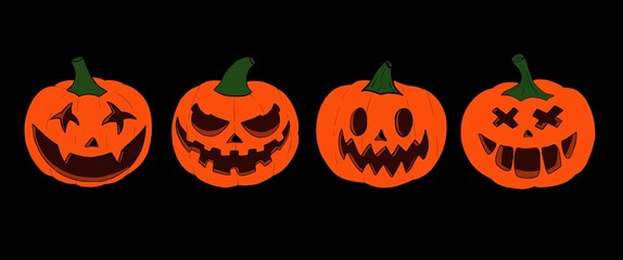 pumpkin head with halloween emoji