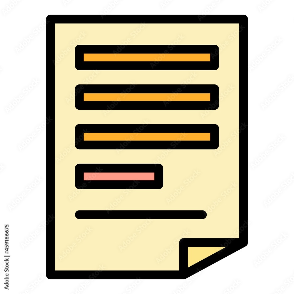 Poster paper document report icon. outline paper document report vector icon color flat isolated