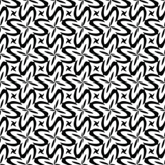 Seamless vector pattern in geometric ornamental style. Black  ornament.