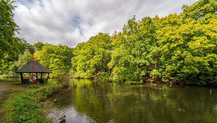 Obraz premium Jordbodalen is a beautiful and popular public park with water in Helsingborg, Sweden.