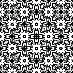 floral seamless pattern background.Geometric ornament for wallpapers and backgrounds. Black and white pattern.