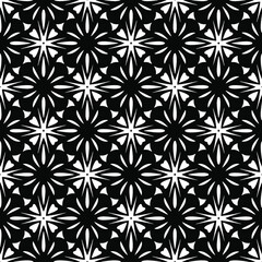 floral seamless pattern background.Geometric ornament for wallpapers and backgrounds. Black and white pattern.