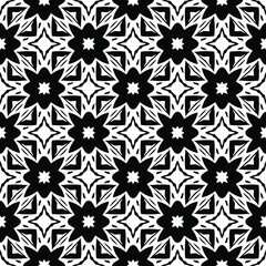 floral seamless pattern background.Geometric ornament for wallpapers and backgrounds. Black and white pattern.