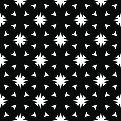 floral seamless pattern background.Geometric ornament for wallpapers and backgrounds. Black and white pattern.