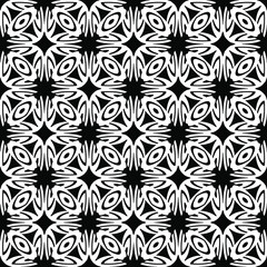 floral seamless pattern background.Geometric ornament for wallpapers and backgrounds. Black and white pattern.