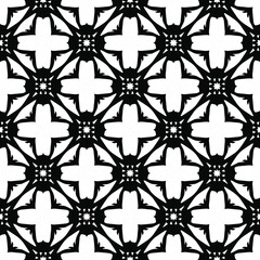 floral seamless pattern background.Geometric ornament for wallpapers and backgrounds. Black and white pattern.