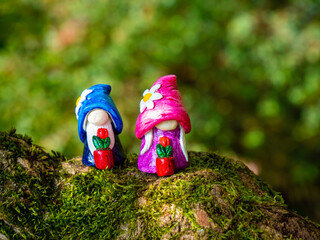 Gnome Couples in the Tree in the Garden