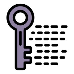Fraud key icon. Outline fraud key vector icon color flat isolated