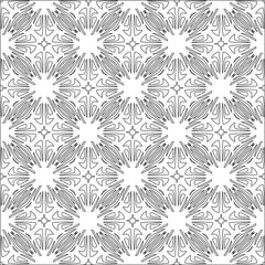 Outdoor-Kissen  floral pattern background.Repeating geometric pattern from striped elements. Black pattern.  © t2k4