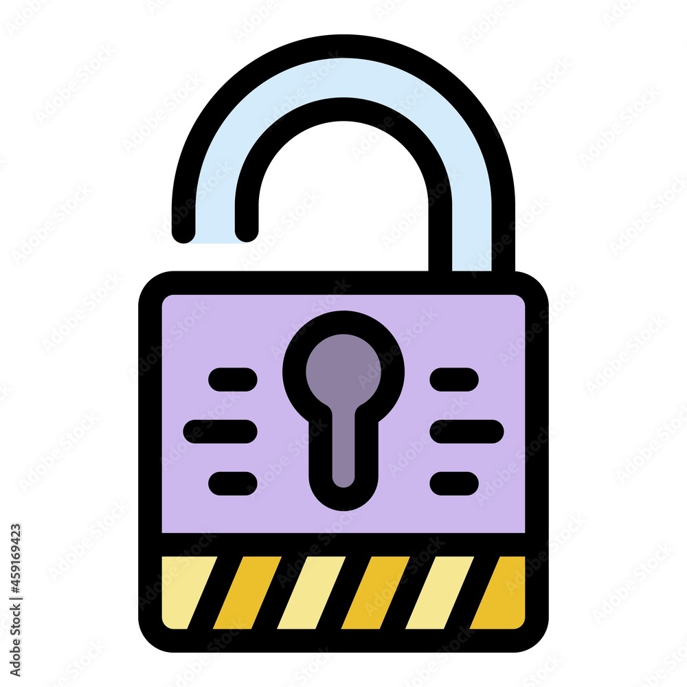 Poster security fraud padlock icon. outline security fraud padlock vector icon color flat isolated