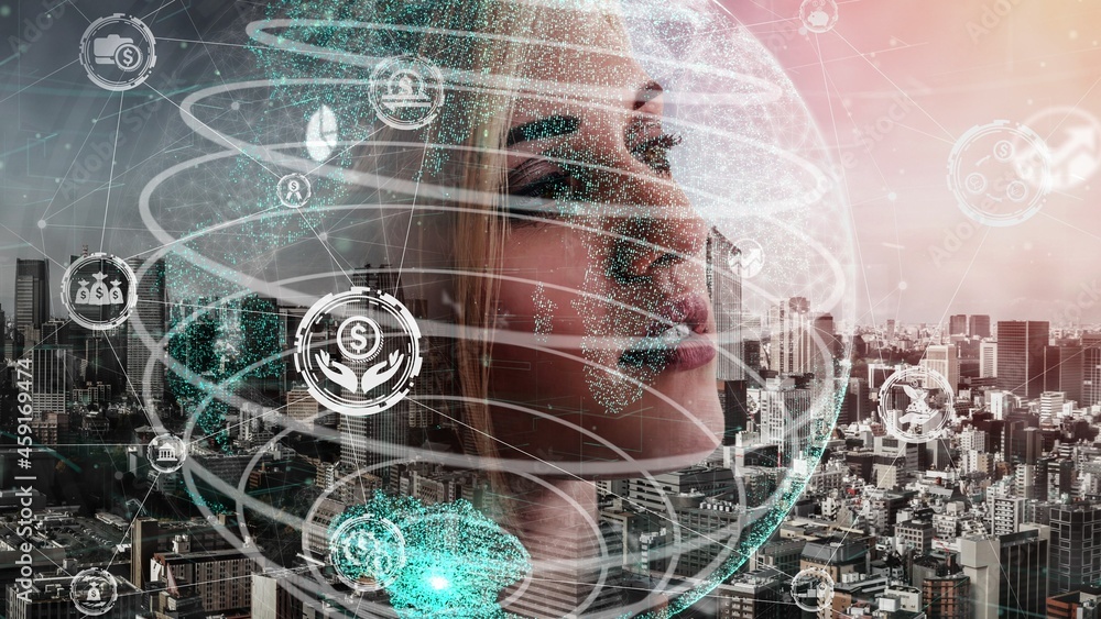 Poster conceptual business dashboard for financial data analysis . 3d render computer graphic .