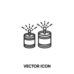 Firecracker vector icon. Modern, simple flat vector illustration for website or mobile app.Firework symbol, logo illustration. Pixel perfect vector graphics	